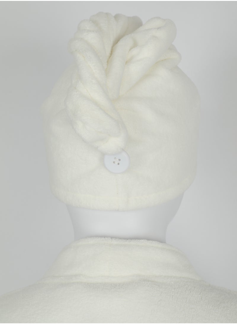 DrSleeep White Hair Towel 25x68 cm - Ultra-Soft Coral Fleece, High Water Absorption, Lightweight, and Gentle on Sensitive Skin - Quick-Dry and Perfect for Everyday Use  - Image 1