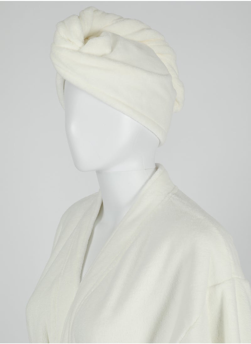DrSleeep White Hair Towel 25x68 cm - Ultra-Soft Coral Fleece, High Water Absorption, Lightweight, and Gentle on Sensitive Skin - Quick-Dry and Perfect for Everyday Use  - Image 3