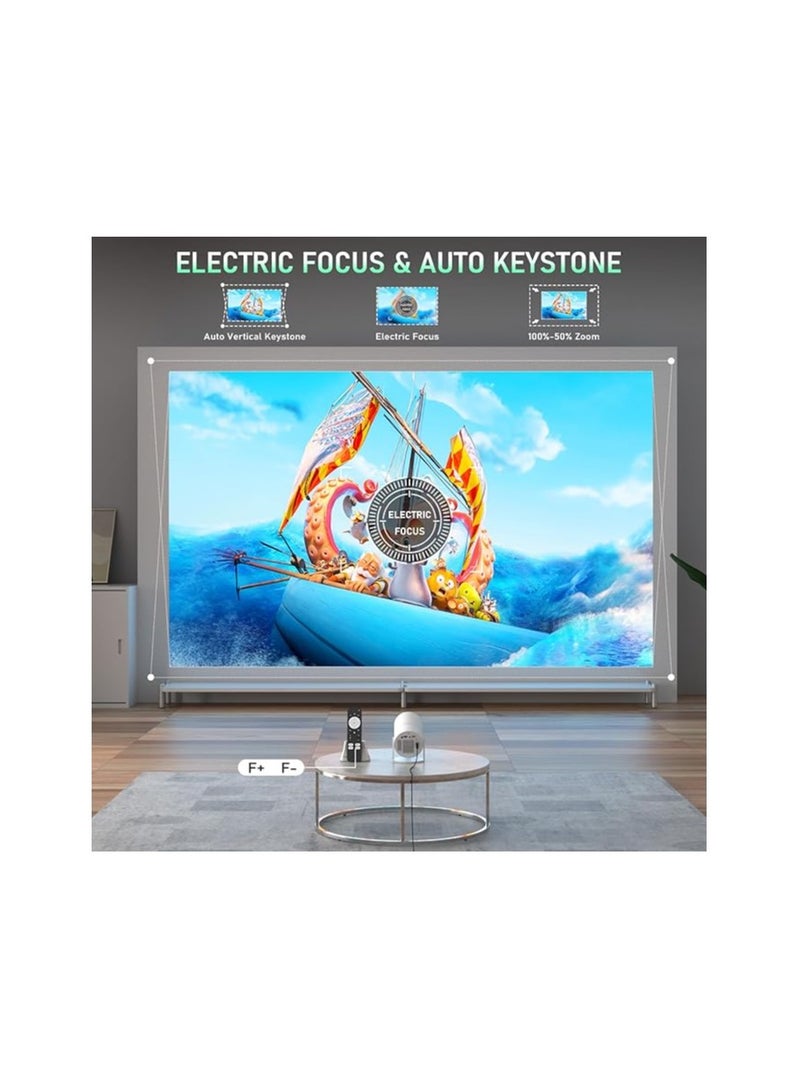 Portable Full HD 1080P Projector with WiFi & Bluetooth – Auto Keystone, 210° Rotatable Stand, Smart Focus, Dust-Proof Design - Image 4