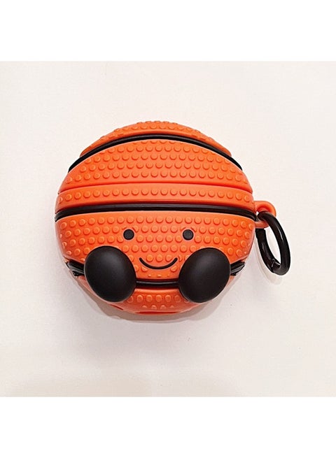 Three-dimensional Basketball Airpods Pro For Apple Wireless Bluetooth Earphone Case 1/2/3/4 Generation Cartoon Protective Case-Color:Basketball + Ring-Applicable Models:Airpods Pro/pro2