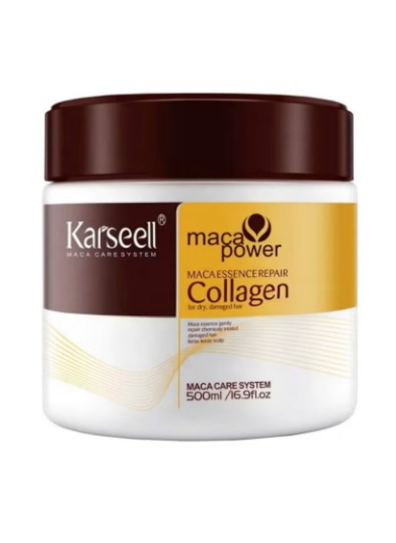 Karseell Carsil Collagen Conditioner, Deep Repair, Deep Moisture, Argan Oil, Collagen Hair Mask, For Dry Damaged Hair, All Hair Types, 16.90 fl oz 500 ml  - Image 1