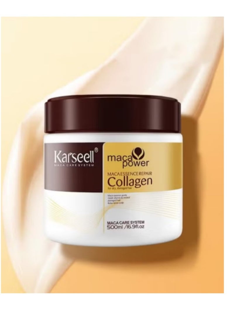 Karseell Carsil Collagen Conditioner, Deep Repair, Deep Moisture, Argan Oil, Collagen Hair Mask, For Dry Damaged Hair, All Hair Types, 16.90 fl oz 500 ml  - Image 2