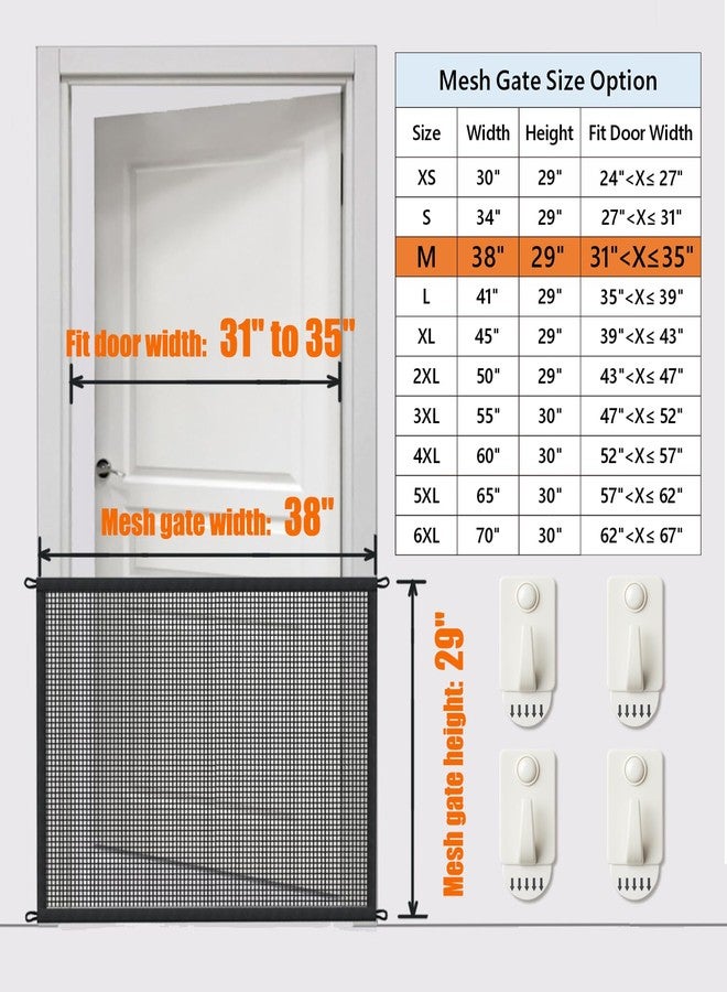 Cupount Dog Screen Mesh Gate for Stairs Pet Gates for The House: for Doorways Stairways Indoor 29 inches Tall, 38 inch Wide, Fits 32-35 inch Openings - Image 3