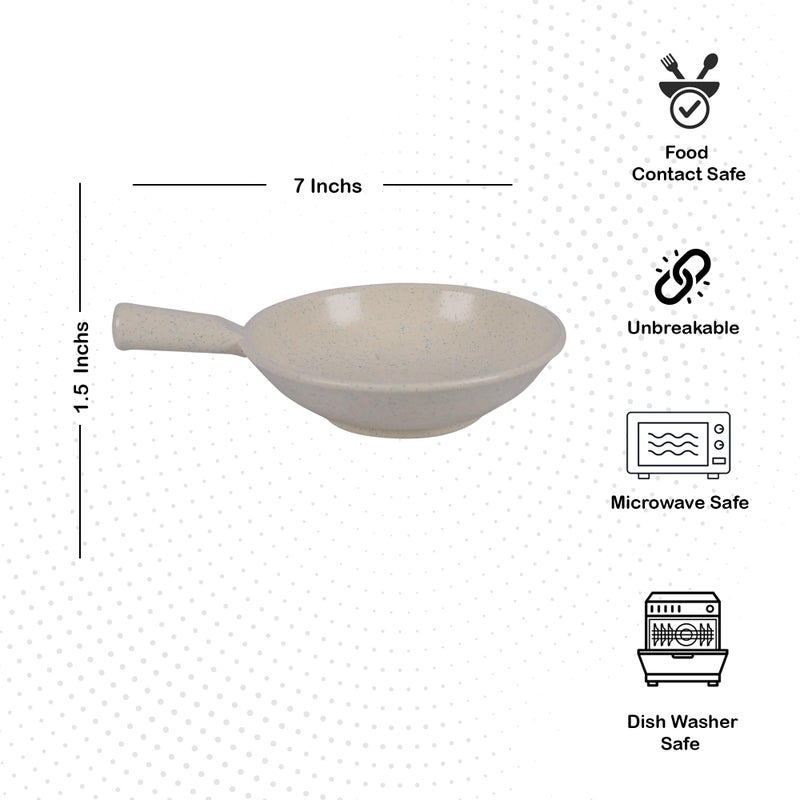 CORNET Polyproplene Pan Shape Chaat Bowl | Microwave Safe | Dessert Bowls | for Guests (Ivory, Set of 4) (7 * 5 * 1.5 Inches) - Image 3