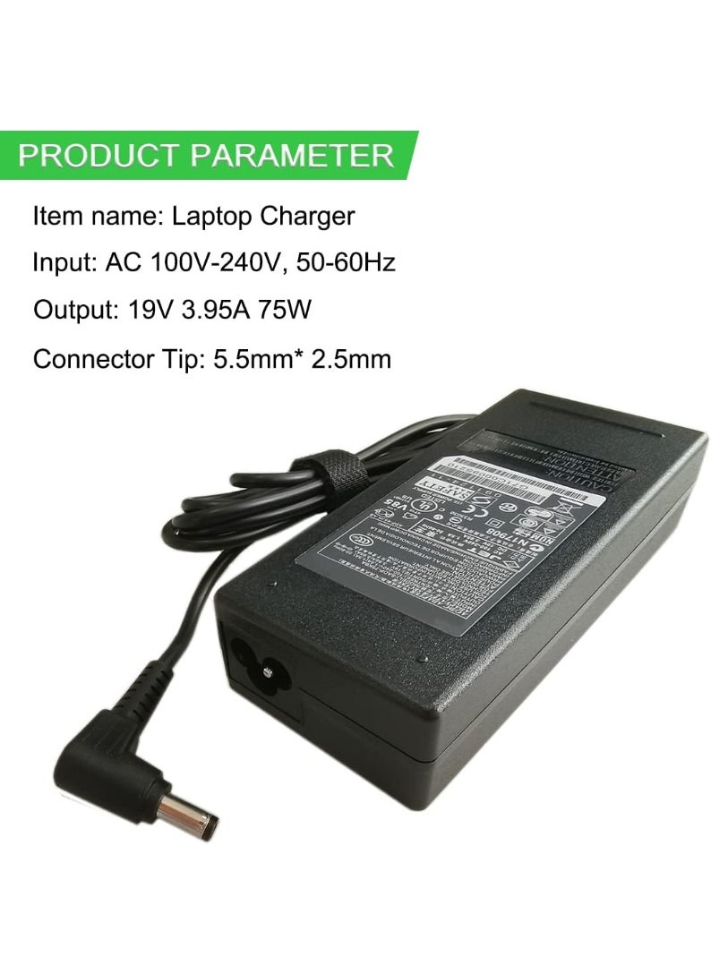 Terabyte - Compatible adapter for Toshiba Tecra R950 19V, 3.95A, 5.5mm x 2.5mm 19V 3.95A 5.5*2.5 - Image 1