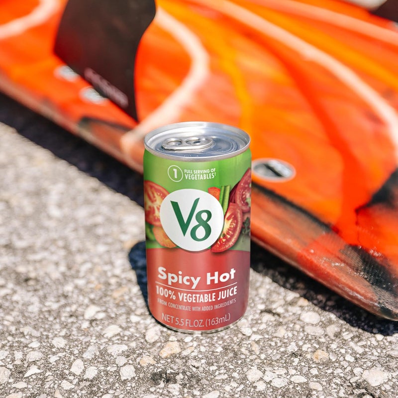 V8 Spicy Hot 100% Vegetable Juice, 5.5 fl oz Can (8 Pack) - Image 5