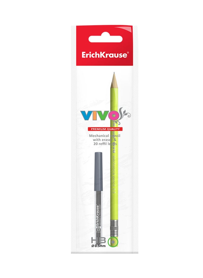 ErichKrause 1-Piece Mechanical Pencil 0.5mm Thickness Assorted Barrel Colours With A Pack Of 20 Leads - Image 1