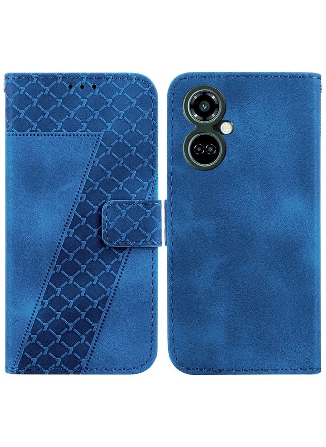 HuHa Case Cover For For Tecno Camon 19 Pro 5G 7-shaped Embossed Leather Phone Case(Blue) 