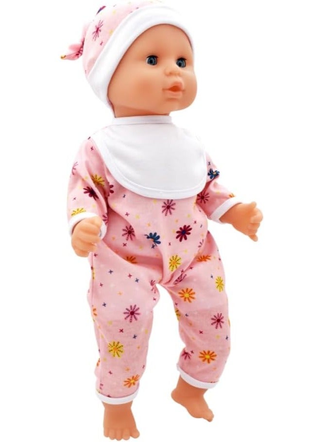 dolls world DollsWorld Peterkin Baby Joy 15-Inch Soft Baby Doll with Sleeping Eyes, Bottle & Dummy – Role Play Toy for Toddlers 18 Months+ - Image 3