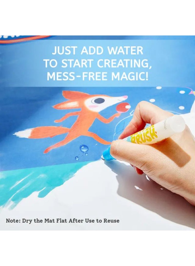 MiDeer Magic Doodle Mat Drawing Kit – Sports Day Theme – 80x80cm Reusable Water Drawing Mat for Toddlers and Kids – Mess-Free, Non-Toxic Art Toy with Brush, Rollers & Stamps – Travel-Friendly - Image 4