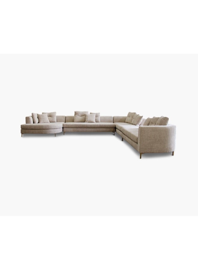 2XL Home Caitie Corner Sofa In Beige To Complete Home Furniture - Image 1