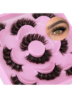 Focipeysa Natural False Eyelashes Fluffy Mink Lashes 3D Wispy D Curl Eye Lashes Russian Strip Thick Full False Eyelashes 5 Pairs 21mm by Focipeysa Eyelashes  - Image 3