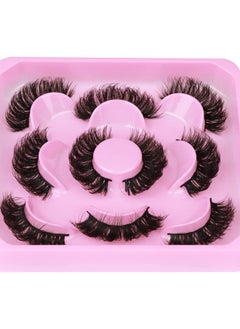 Focipeysa Natural False Eyelashes Fluffy Mink Lashes 3D Wispy D Curl Eye Lashes Russian Strip Thick Full False Eyelashes 5 Pairs 21mm by Focipeysa Eyelashes  - Image 4