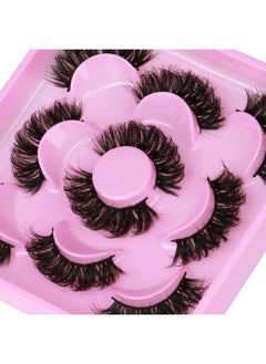 Focipeysa Natural False Eyelashes Fluffy Mink Lashes 3D Wispy D Curl Eye Lashes Russian Strip Thick Full False Eyelashes 5 Pairs 21mm by Focipeysa Eyelashes  - Image 5