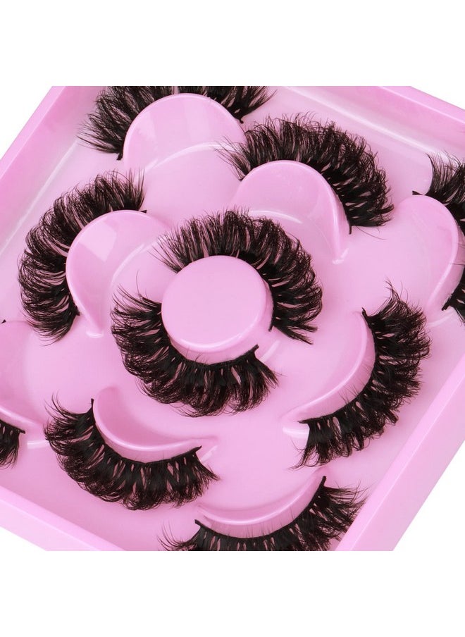 Focipeysa - Natural False Eyelashes Fluffy Mink Lashes 3D Wispy D Curl Eye Lashes Russian Strip Thick Full False Eyelashes 5 Pairs 21mm by Focipeysa Eyelashes - Image 1