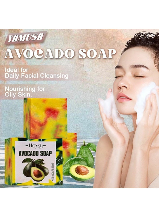 Hoygi Avocado Soap, Handmade Avocado Soap, Avocado Nourishing Brightening Bath Soap, Deep Cleansing, Women's Face and Body Soap for All Skin Types 100g - Image 5