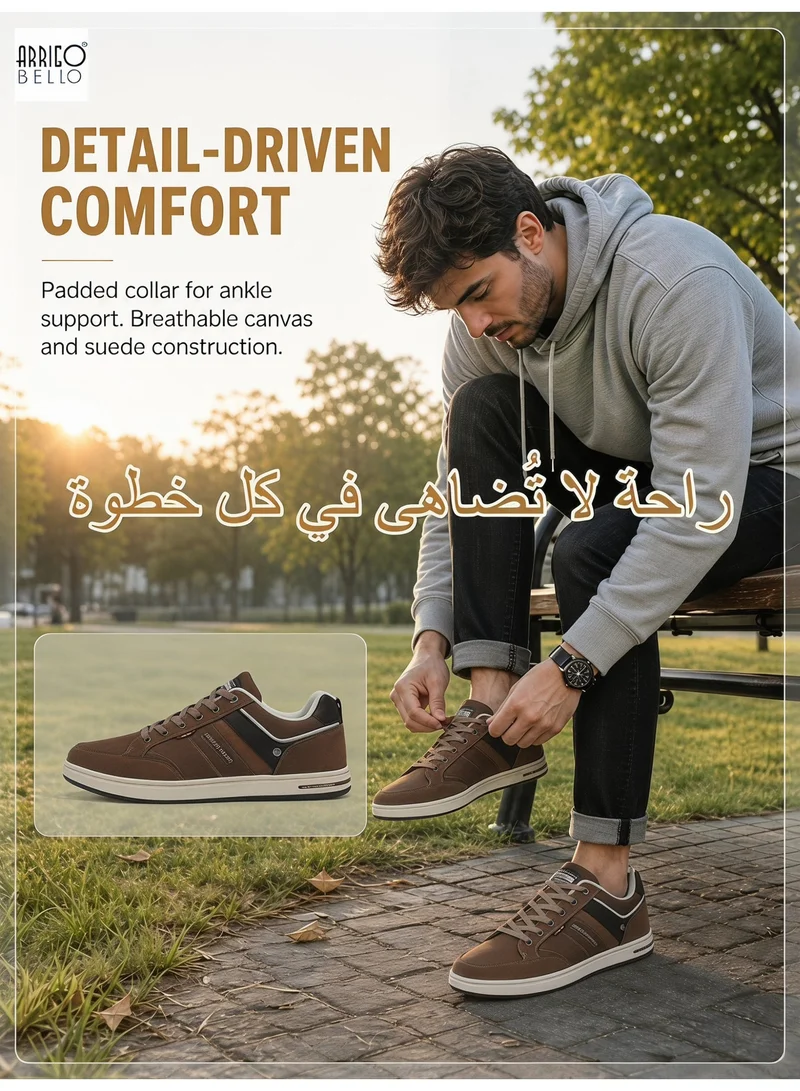 ARRIGO BELLO A1018-3 ARRIGO BELLO Men's Casual Low Top Sneakers Durable Leather Comfy Shoes for Daily Wear for Men | Best Price UAE
