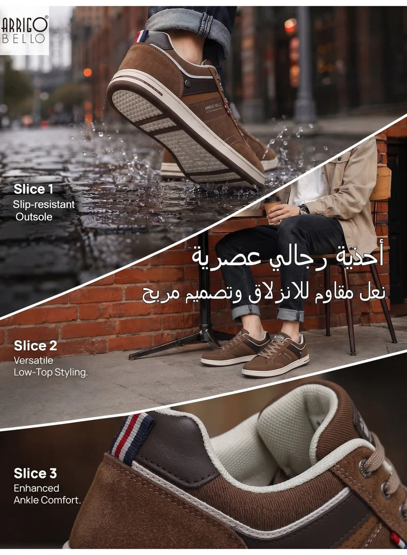 ARRIGO BELLO A1018-3 ARRIGO BELLO Men's Casual Low Top Sneakers Durable Leather Comfy Shoes for Daily Wear for Men | Best Price UAE