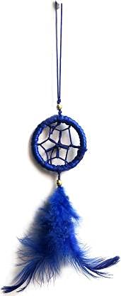 SoilMade Blue Car Dream Catcher, Round Shape, Feather and Metal Made, Size Aprox 5inches and 25g, Pack of 1 Car Dream Catcher in Box - Image 3
