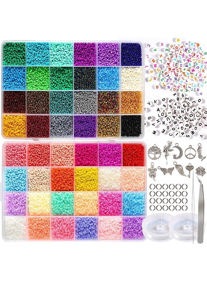 Girls' Game DIY Beads Handmade Children's Bead Set Jewelry Making Kit for Making Bracelets, Bracelets, Necklaces (3500PCS) - Image 1