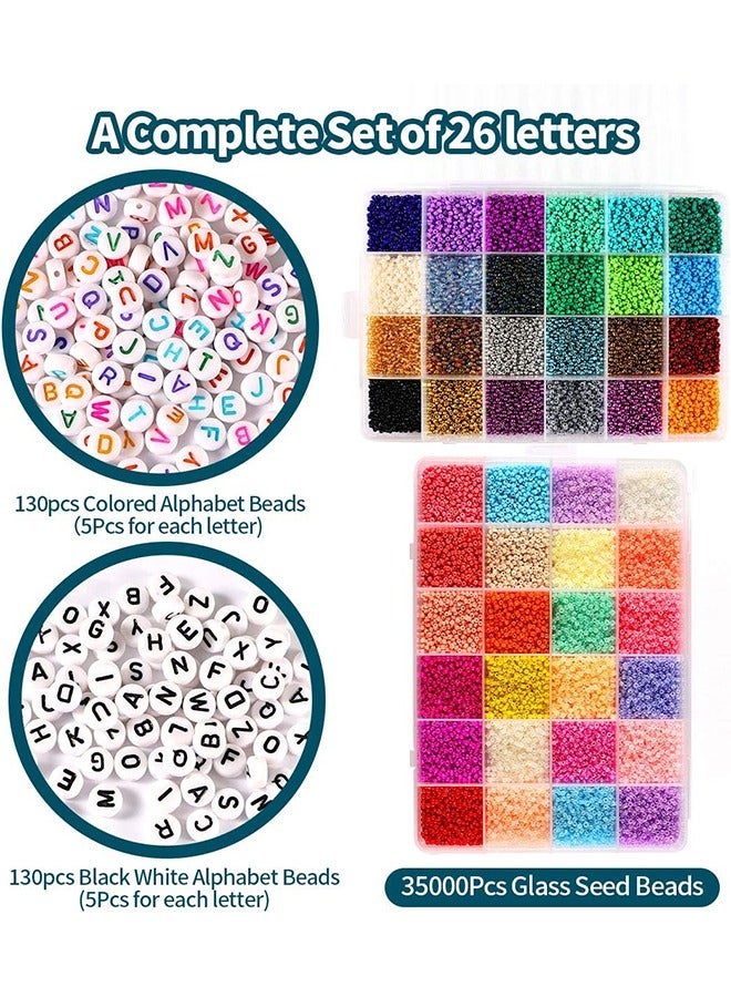 Girls' Game DIY Beads Handmade Children's Bead Set Jewelry Making Kit for Making Bracelets, Bracelets, Necklaces (3500PCS) - Image 2
