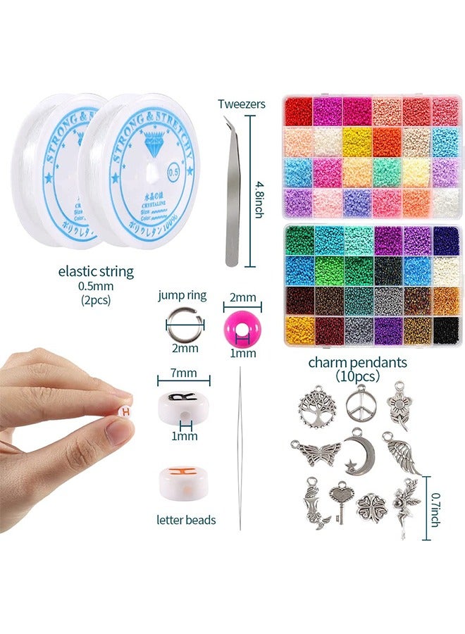 Girls' Game DIY Beads Handmade Children's Bead Set Jewelry Making Kit for Making Bracelets, Bracelets, Necklaces (3500PCS) - Image 4