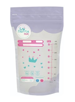 La Frutta La Frutta Mum Premium Breastmilk Storage Bags 10 Bags 210ml,-Pre-Sterilized.,Leak proof,Freezer safe,Double zip lock.  - Image 1