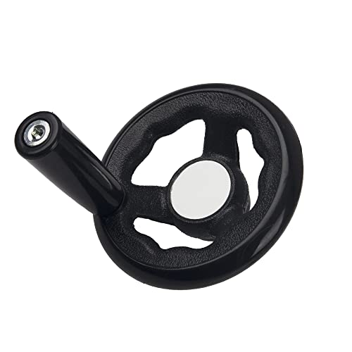 Rrina 0.47x4inch Diameter Round Hand Wheel W Revolving Knob Handle for Mill Drillpress Crank Lathe - Image 3