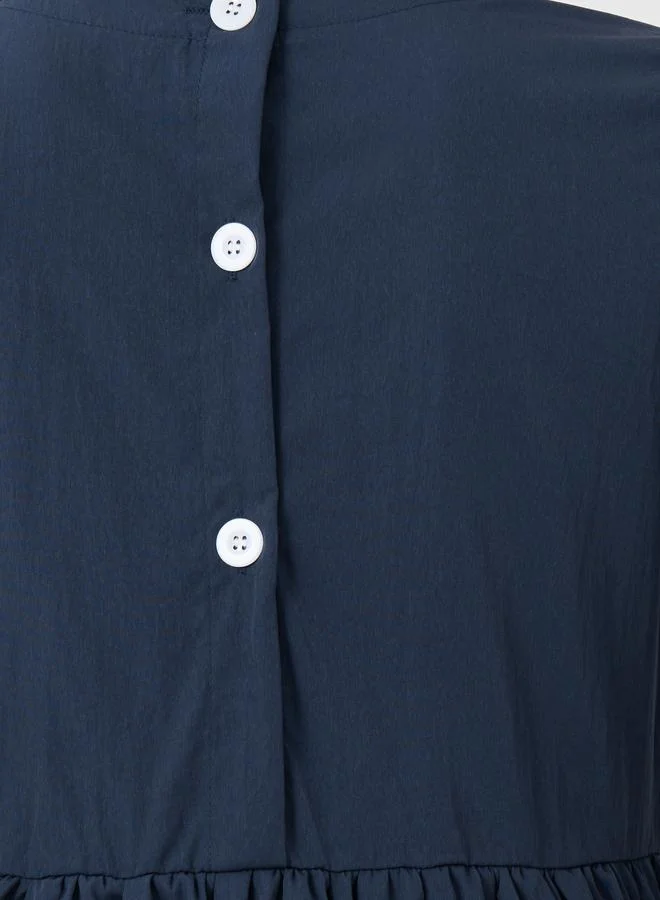 Take Two Gathered Poplin Midi Dress