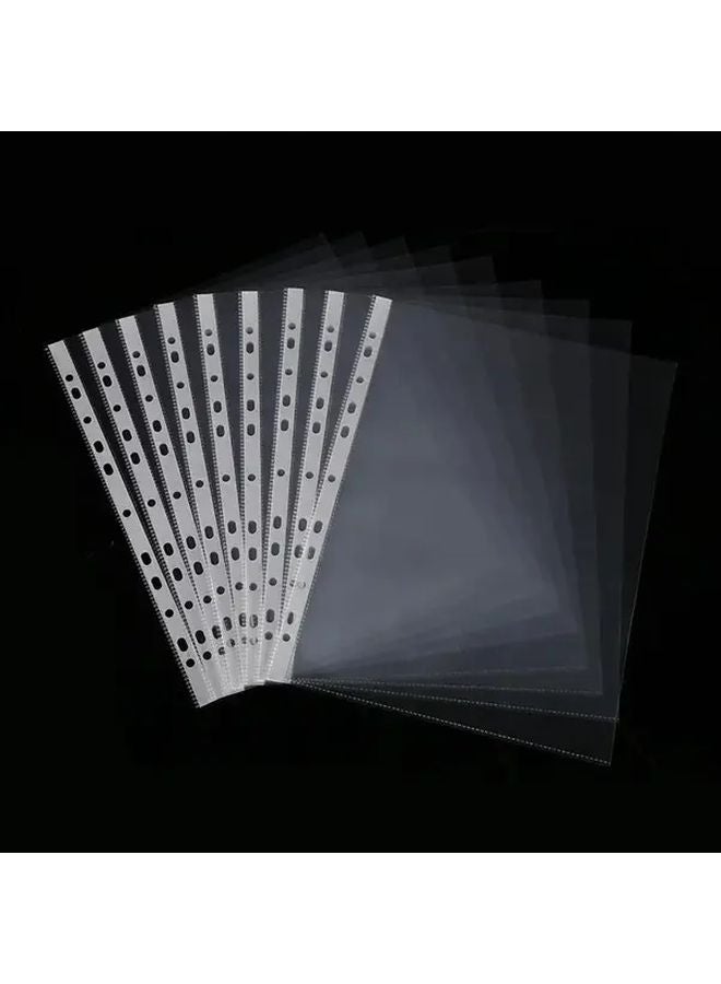 100pcs A4 Clear Sheet Protectors 11 Holes Plastic Document Bags For Loose Leaf Paper Organizer - Image 5