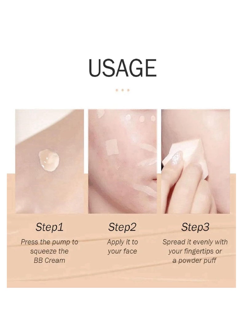 SYOSI BB Cream Nature, BB Cream Tinted Moisturiser, BB Cream Light, Hydrating BB Cream Foundation, Tinted Sunscreen for Face, Tinted SPF 50 Face Moisturiser, Foundation Cover Blemishes, for All Skin  - Image 4
