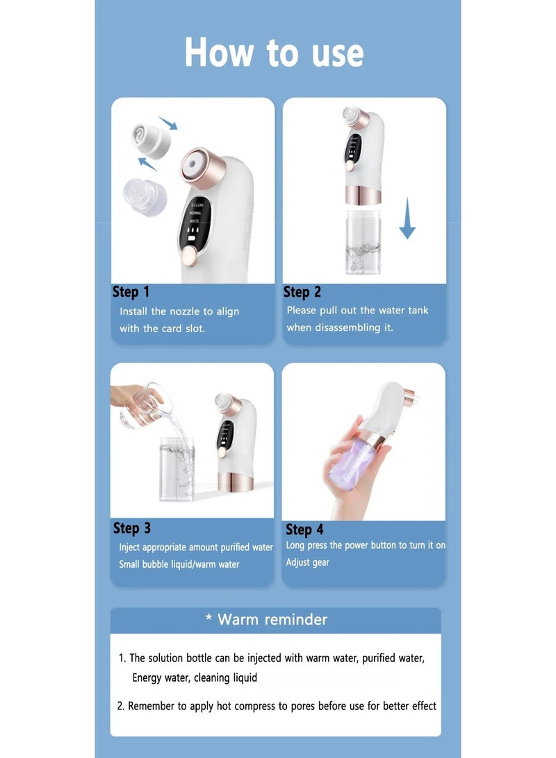 Blackhead Remover Pore Vacuum Face Cleaner Electric Pimple Acne Black Head Removal USB Rechargeable Water Cycle Black Dot Remove - Image 3