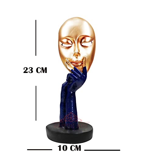 Jaipur ACE Lady Face Statue Sculptures Showpieces Creative Abstract Design Art Figurine for Home Living Room Decorative Display (Golden Face) - Image 3