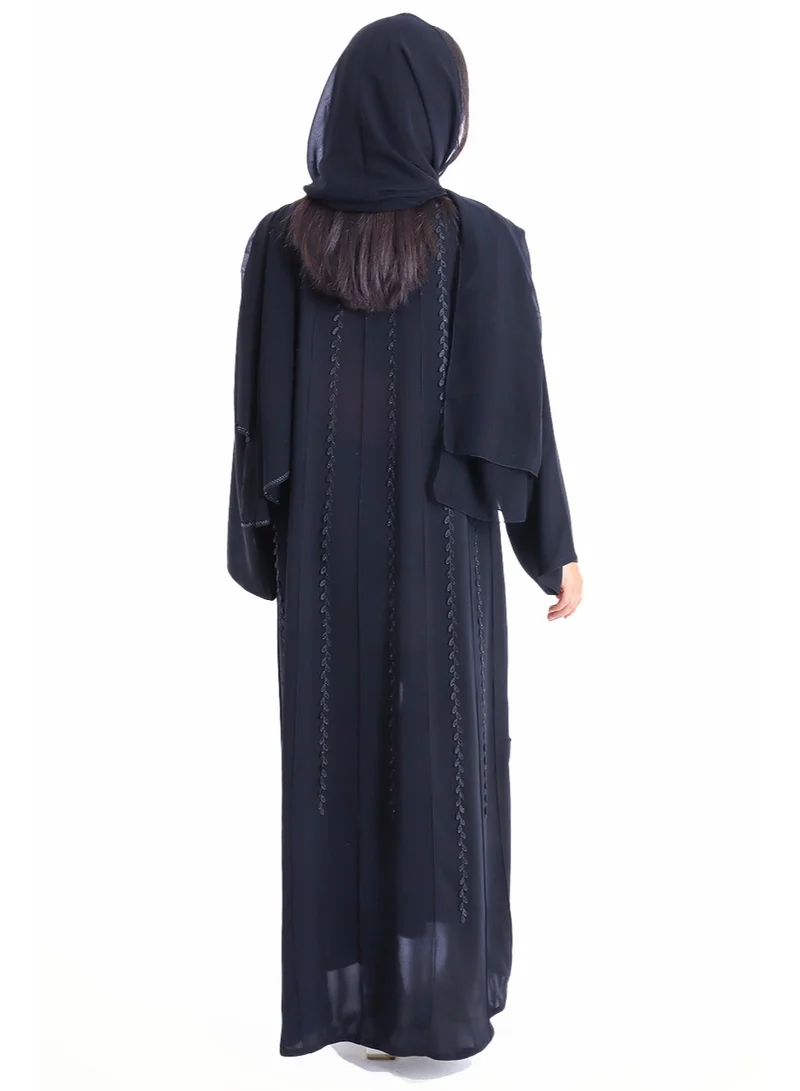 IKKXA Crystal Elegance Lace Design Abaya AIK5013