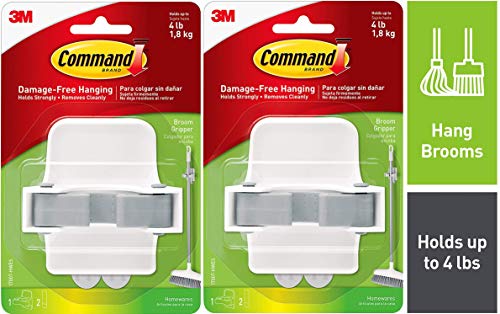 Command Broom Gripper Hook, White - Image 1