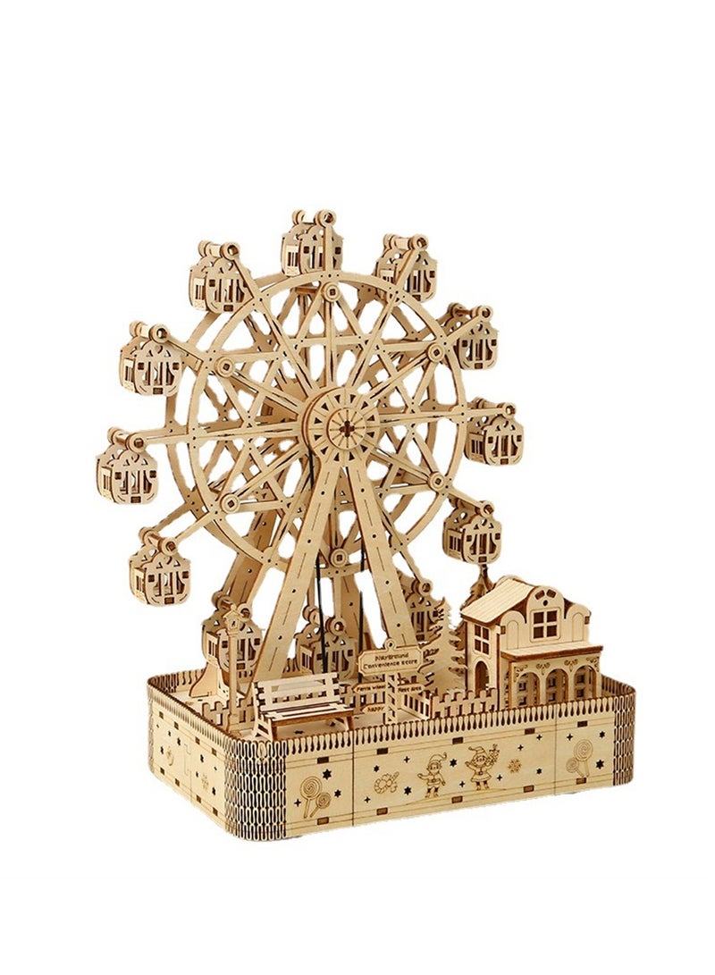 Musical Ferris wheel 3D puzzle wooden toys educational assembly toys DIY creative toys - Image 1