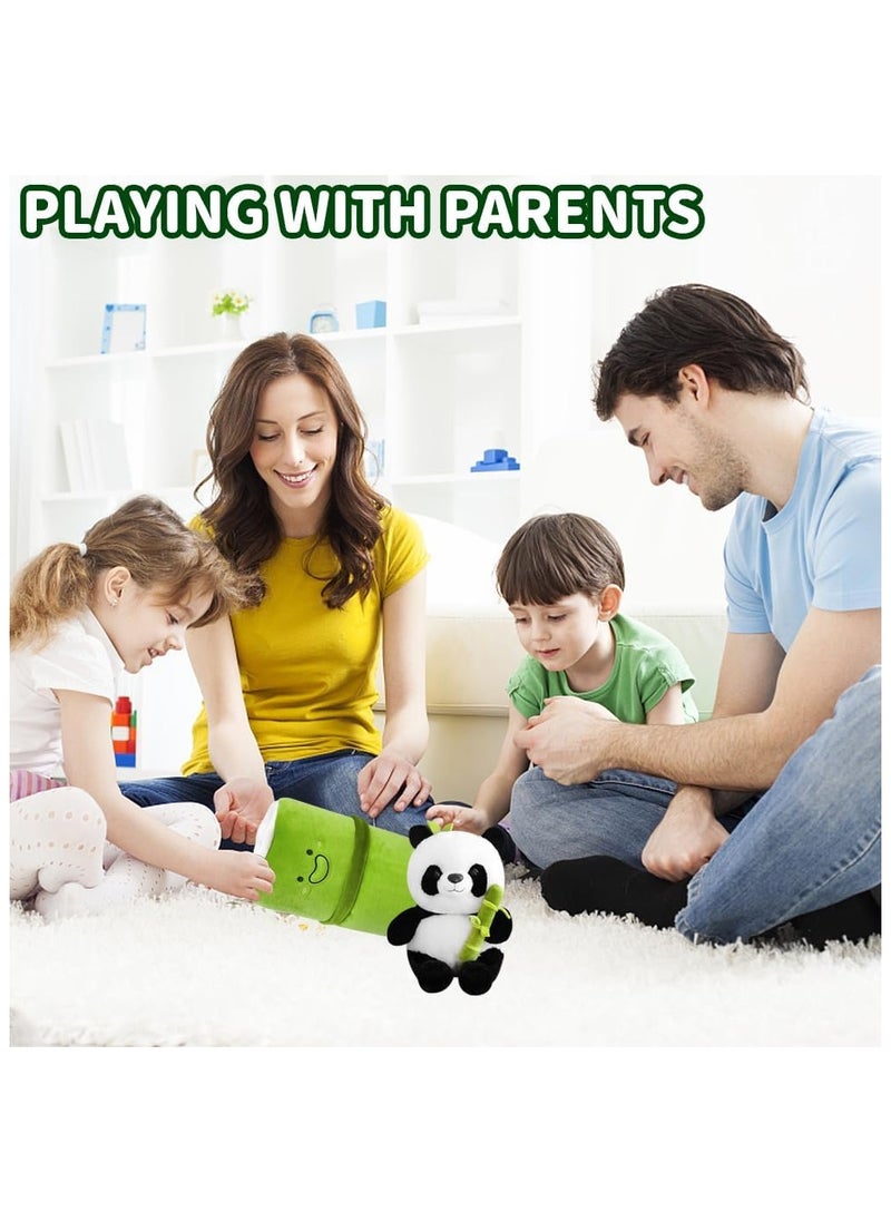 Toy Box Bamboo Tube Panda Plush Toy Stuffed Animal 26x18cm Panda Teddy with Bamboo Tube Cuddly Cute Panda Soft Toy Portable Bamboo Panda Pillow for Boys Girls Gifts  - Image 5