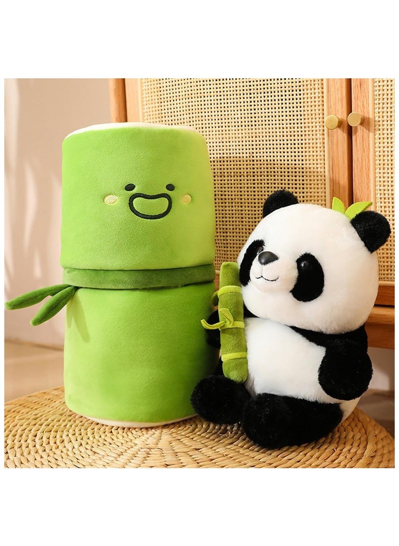 Toy Box Bamboo Tube Panda Plush Toy Stuffed Animal 26x18cm Panda Teddy with Bamboo Tube Cuddly Cute Panda Soft Toy Portable Bamboo Panda Pillow for Boys Girls Gifts  - Image 3