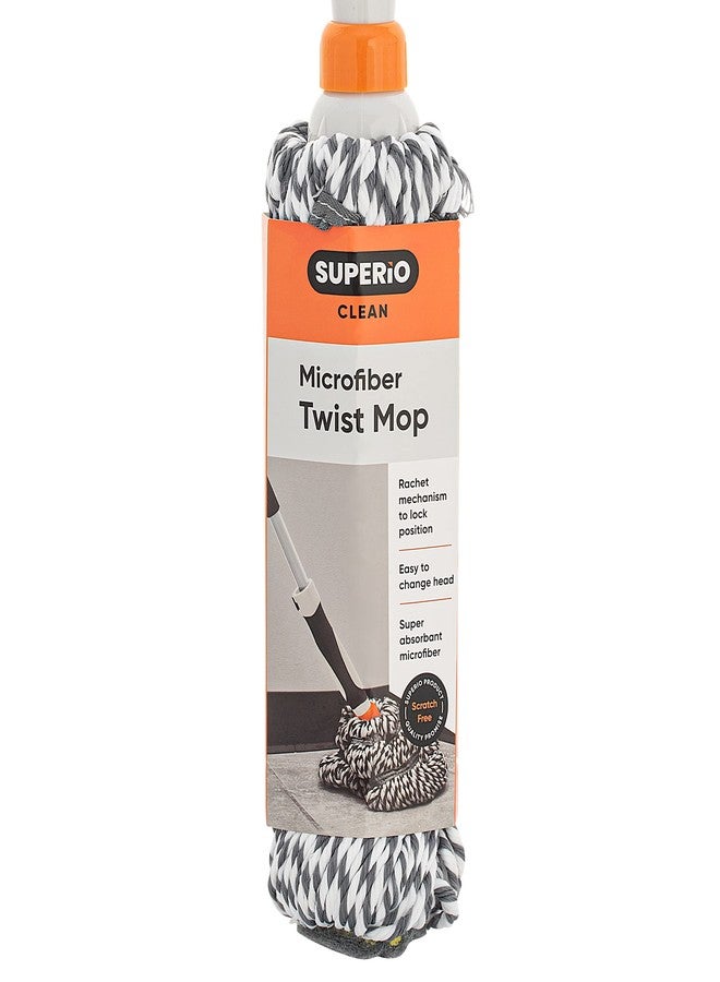 Superio Twist Mop Heads Self Wringing Mop Replacement Microfiber Mop Refill Commercial/Industrial Use.-Grey - Image 1