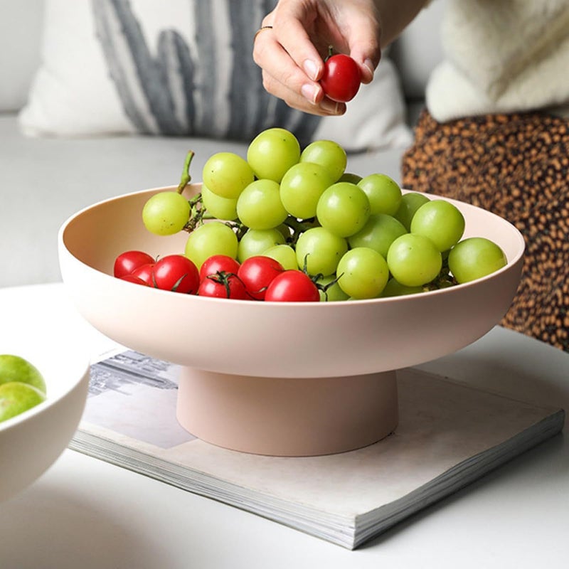 Pink Fruit Bowl with Hollow Bottom Holder Modern Kitchen Serving Tray for Party Display - Image 5