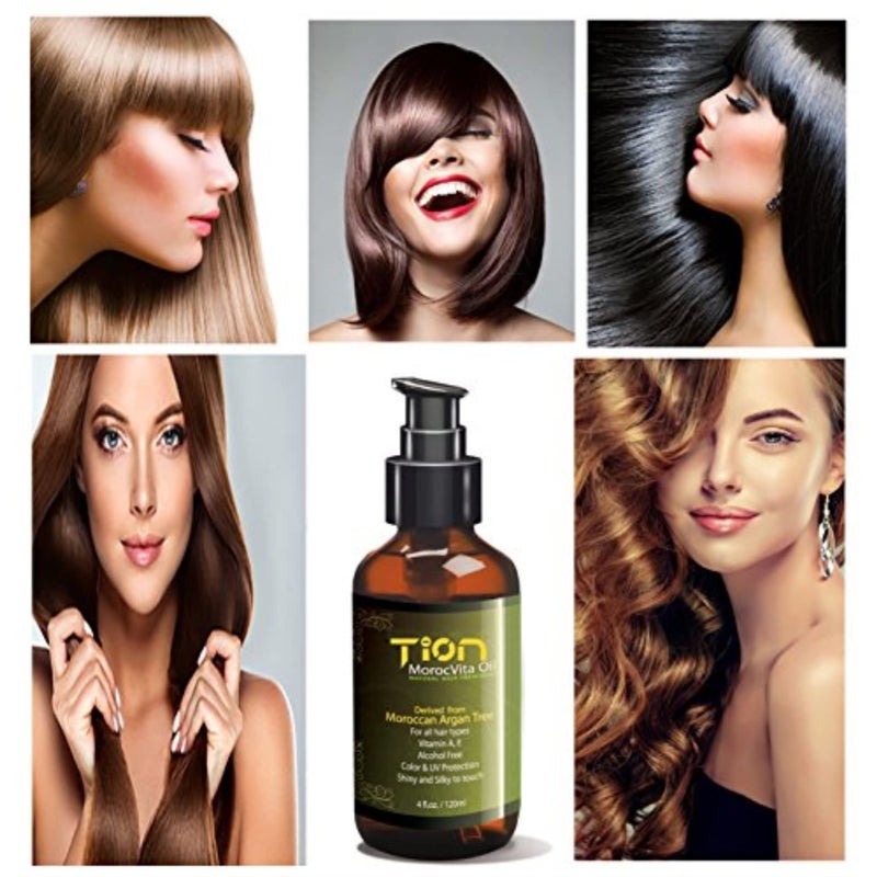 Tion MorocVita Hair Treatment Oil - Natural Organic Argan Oil for all hair types 4.0 Oz / 120ml | TionHair - Image 2