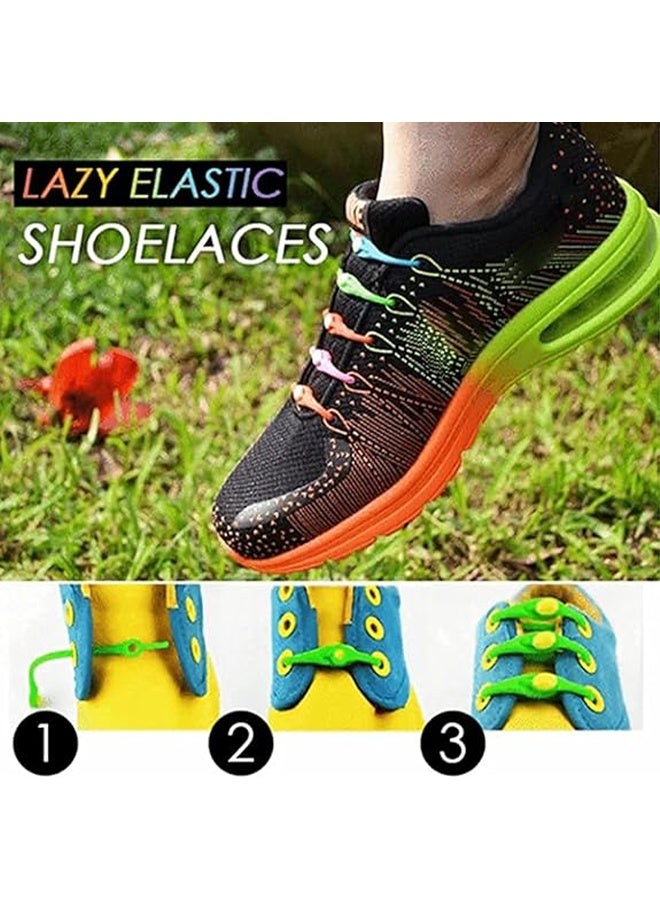 24 pcs Lazy Tying-Free Elastic Shoelaces, Laces Special No Tie Rubber, for Kids and Adults, Elastic Shoelaces for Sneakers (color) - Image 5