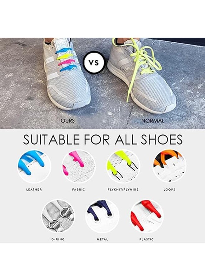 24 pcs Lazy Tying-Free Elastic Shoelaces, Laces Special No Tie Rubber, for Kids and Adults, Elastic Shoelaces for Sneakers (color) - Image 3