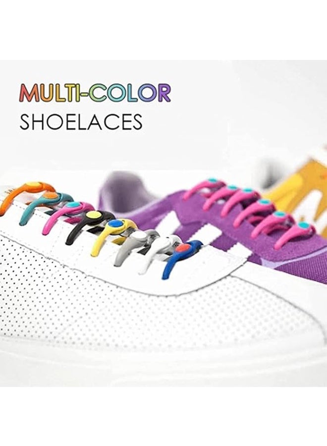 24 pcs Lazy Tying-Free Elastic Shoelaces, Laces Special No Tie Rubber, for Kids and Adults, Elastic Shoelaces for Sneakers (color) - Image 4