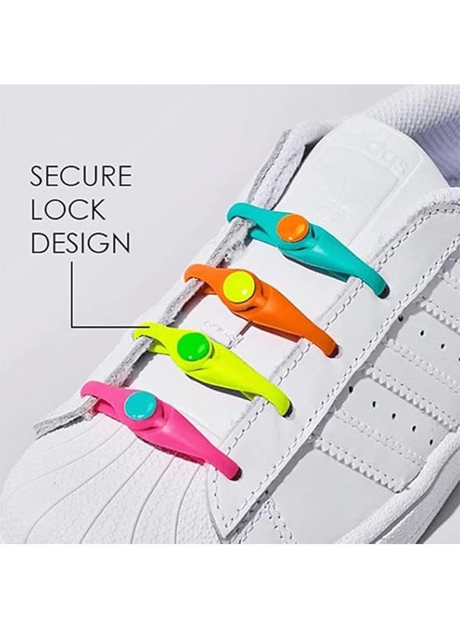 24 pcs Lazy Tying-Free Elastic Shoelaces, Laces Special No Tie Rubber, for Kids and Adults, Elastic Shoelaces for Sneakers (color) - Image 2