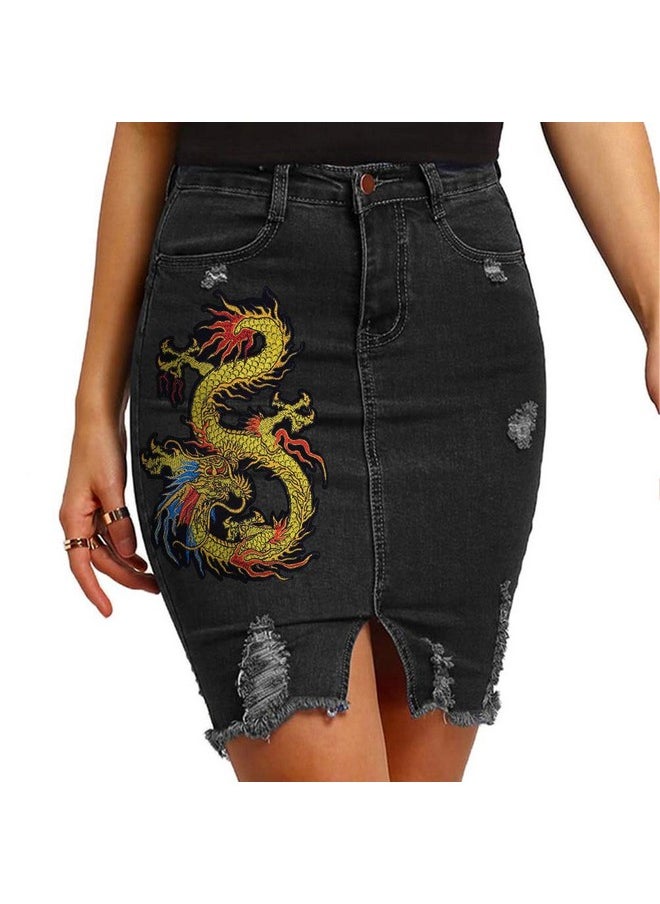 Kissbuty - Gold Dragon Patch Embroidered Applique Patch Chinese Dragon Sew On Or Iron On Patches For Diy Chinese Dragon Costume Jeans Jackets Clothing Bags - Image 1