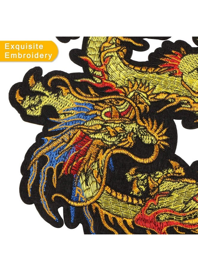 Kissbuty - Gold Dragon Patch Embroidered Applique Patch Chinese Dragon Sew On Or Iron On Patches For Diy Chinese Dragon Costume Jeans Jackets Clothing Bags - Image 1
