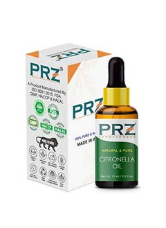 PRZ Citronella Essential Oil Pure l & Therapeutic Grade Oil for Aromatherapy Body Massage Skin Care & Hair Care 15 ml  - Image 3