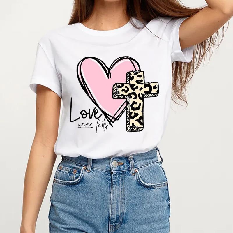 2023 Simple Aesthetic City Sin Shrimp Crewneck Printed T-shirt Short Sleeve Women's - Image 3