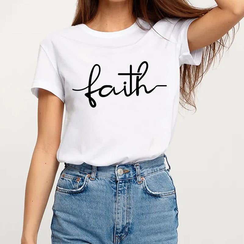 2023 Simple Aesthetic City Sin Shrimp Crewneck Printed T-shirt Short Sleeve Women's - Image 5